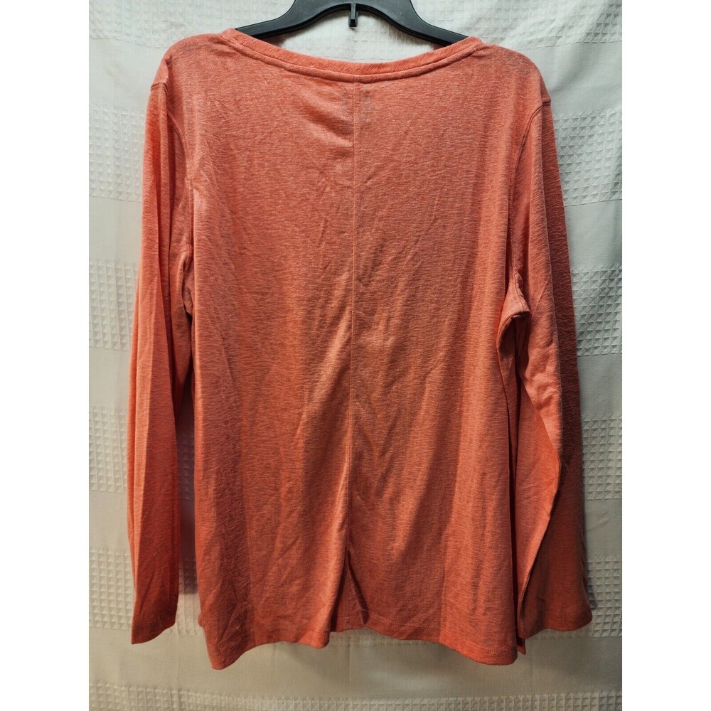 Gap Womens Shirt Long Sleeve Coral Sz Large Tshirt Tee Crew Neck Casual - Picture 4 of 7